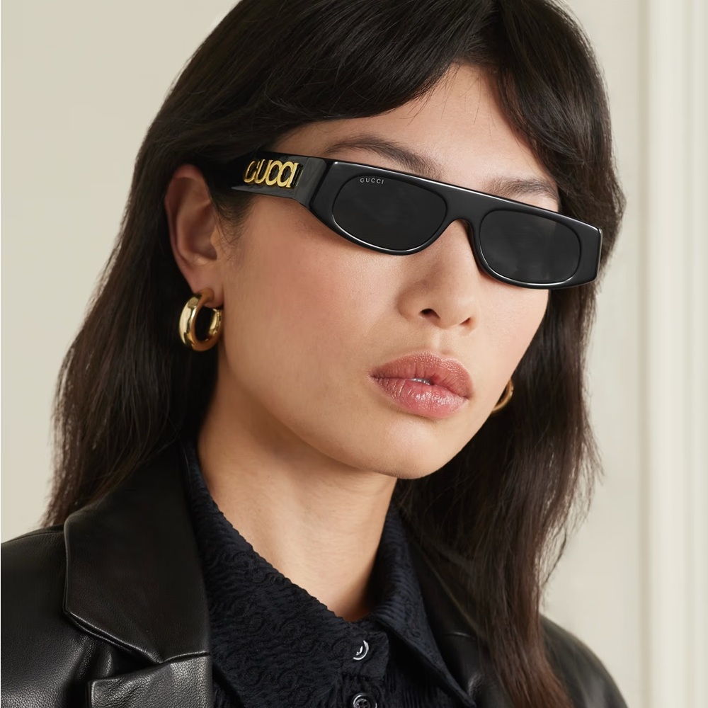 NEW GG1771S 001 GUCCI BLACK GREY GEOMETRIC WOMEN GUCCI SUNGLASSES